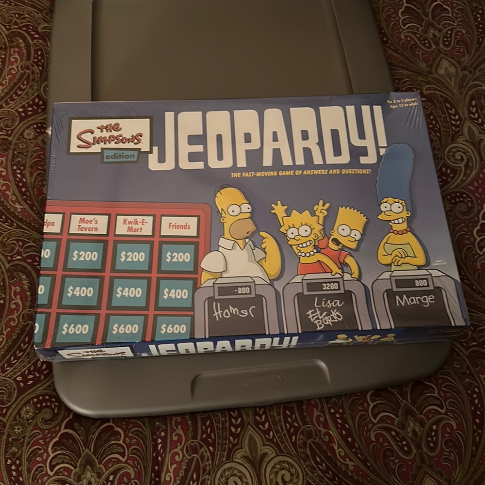 The Simpsons jeopardy board game